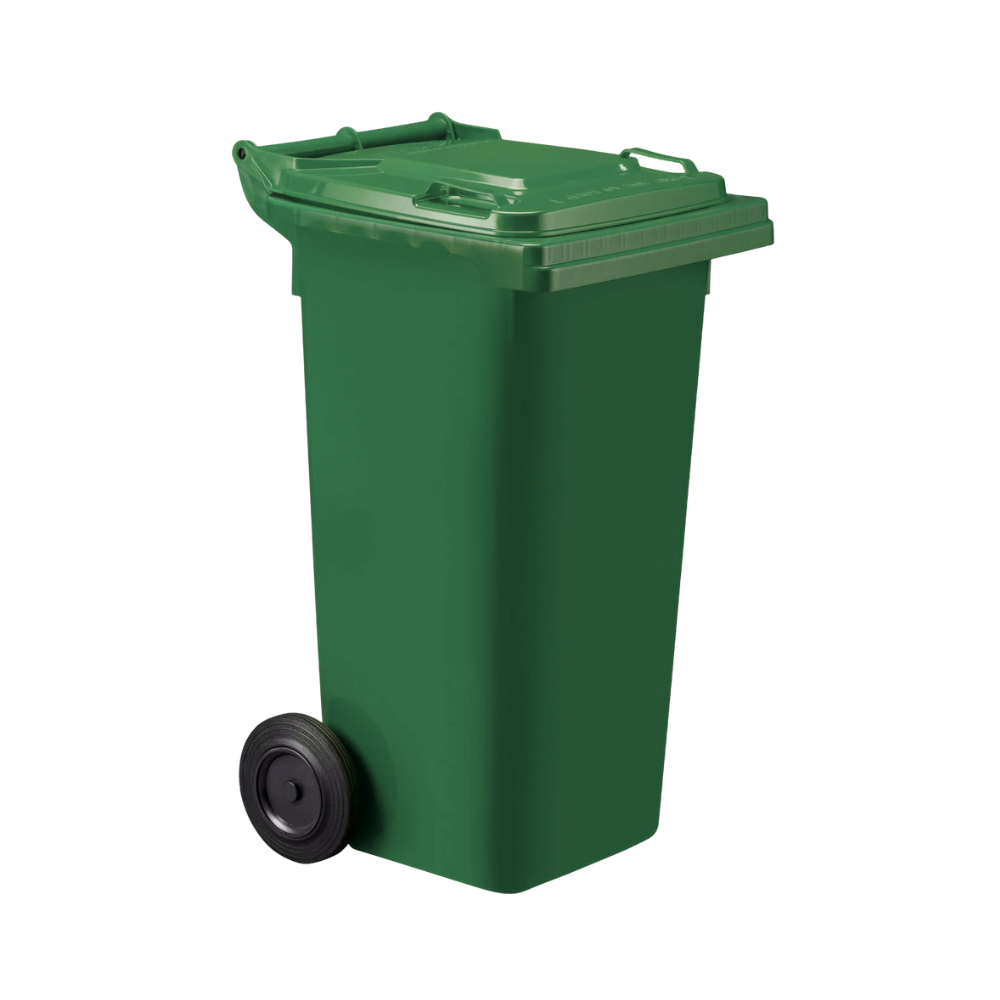 DRU040 - green Plastic Wheelie Bin 120L Green - Image 1