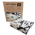 GIF1233 Gift Shipper Box White Black Marble