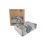 Gift Match Box White Black Leaf