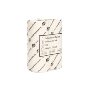 White 2-ply kitchen towels, sold in a convenient twin pack. Soft, strong, and absorbent — perfect for everyday kitchen use.