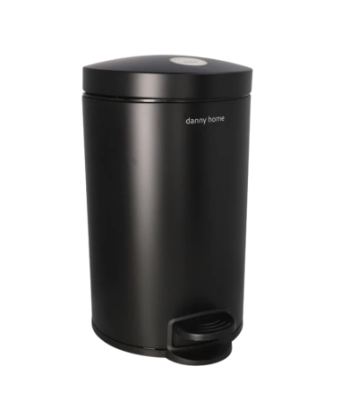 Pedal Trash Can Black 12L Stainless Steel