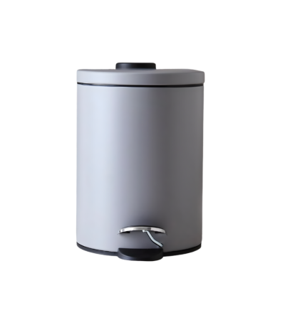 Pedal Trash Can Grey Stainless Steel 5L