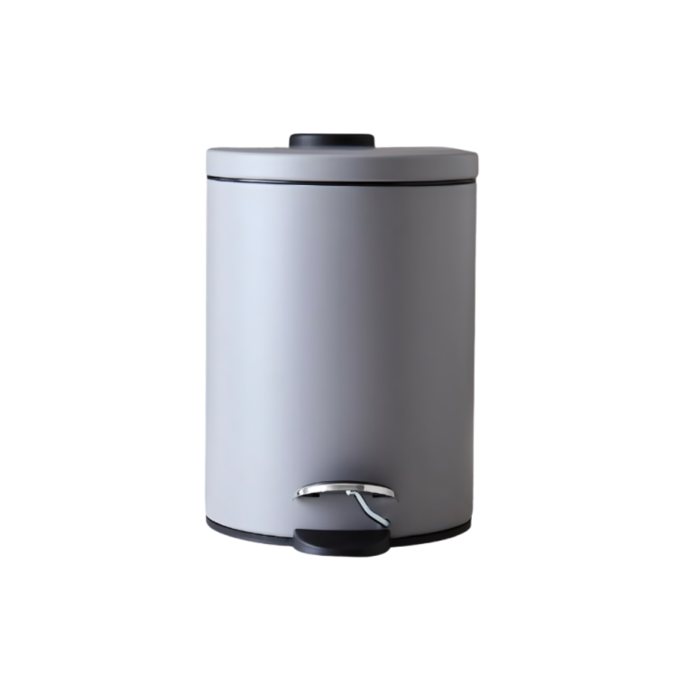 Pedal Trash Can Grey Stainless Steel 5L