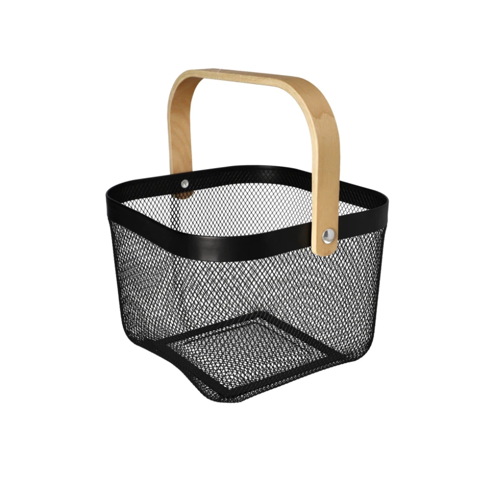 DAN096 Mesh Stainless Steel Storage Basket Square 24cm - Image 1