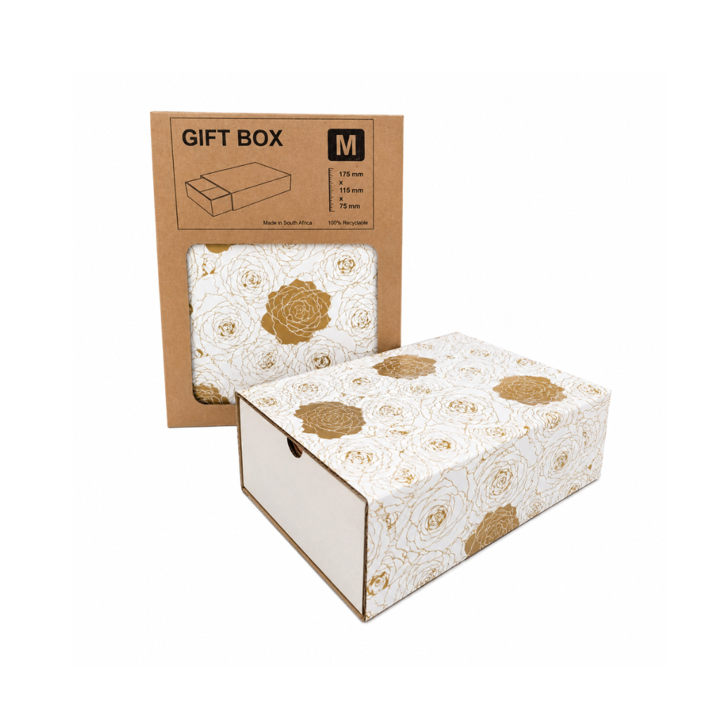 rose gold roses Gift Box White - Image 1