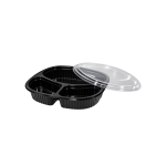 3 Division Tray with Lid Black