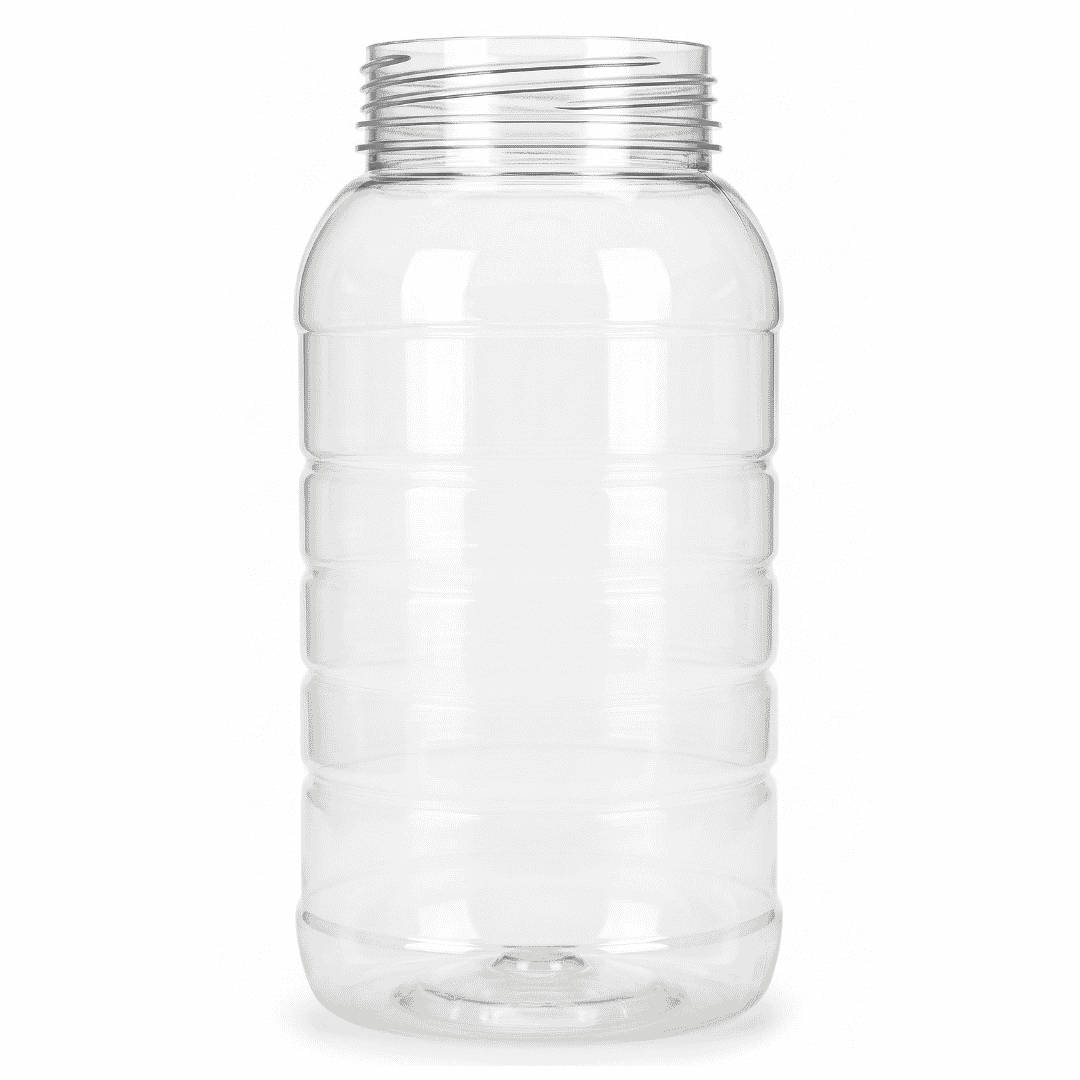 Bottle PET Ribbed 1L with Lid Bottle PET Ribbed 1L with Lid - Image 1